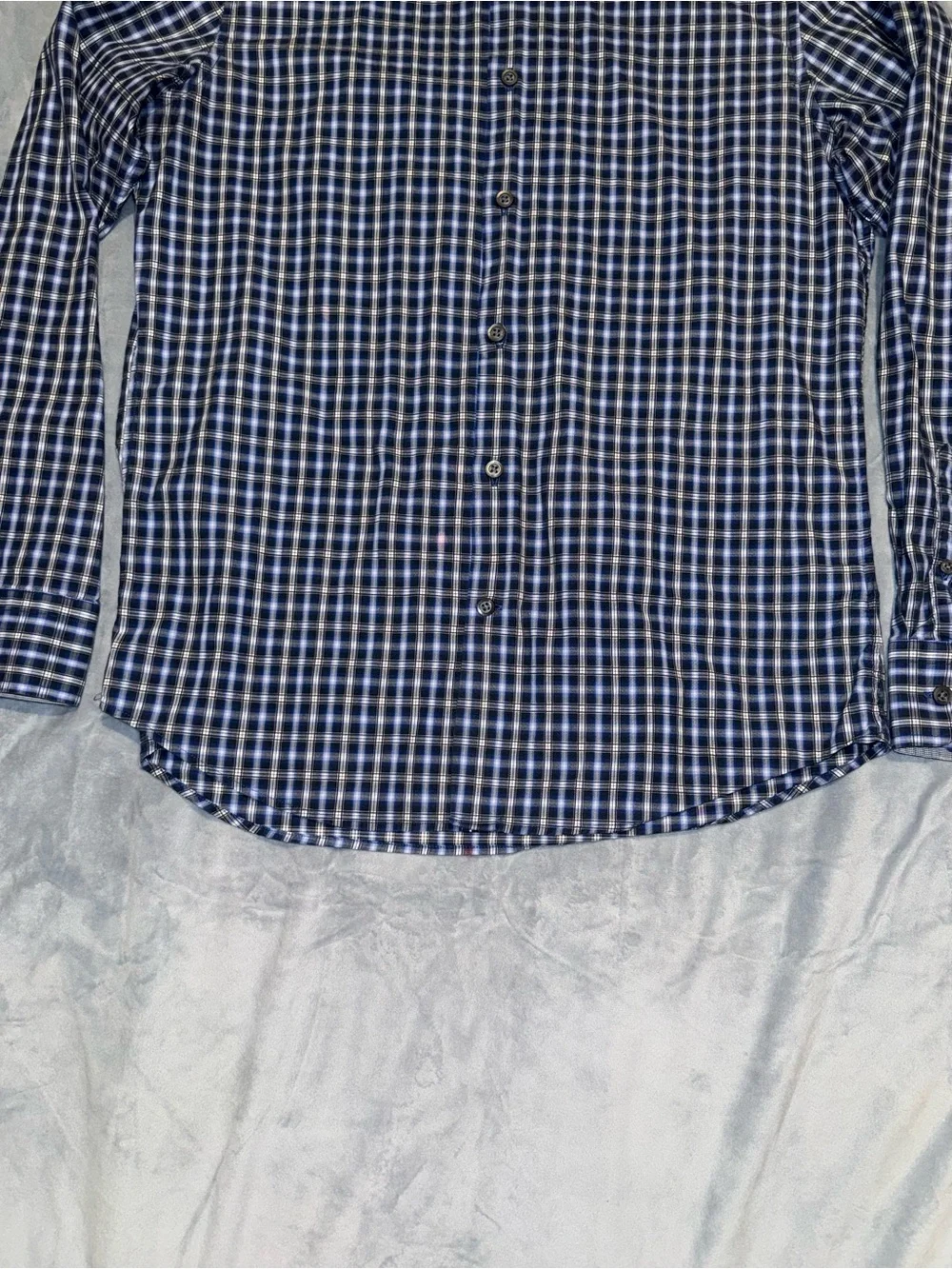 Banana Republic Navy Black White Long Sleeve Button Up Dress Shirt Men’s Size M